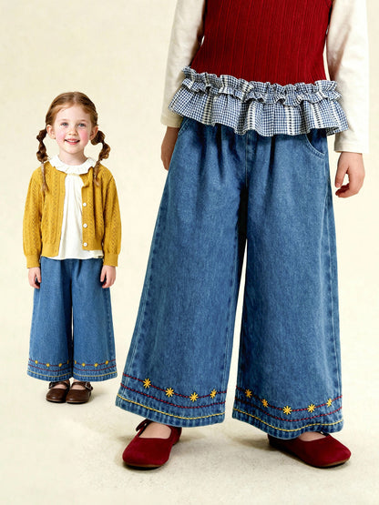 Everyday Versatile Straight-leg Wide-leg Pants For Children
