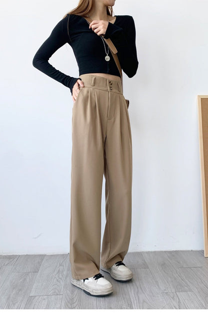 High Waist Drooping Plump Girls Pear Shapes Suit Pants