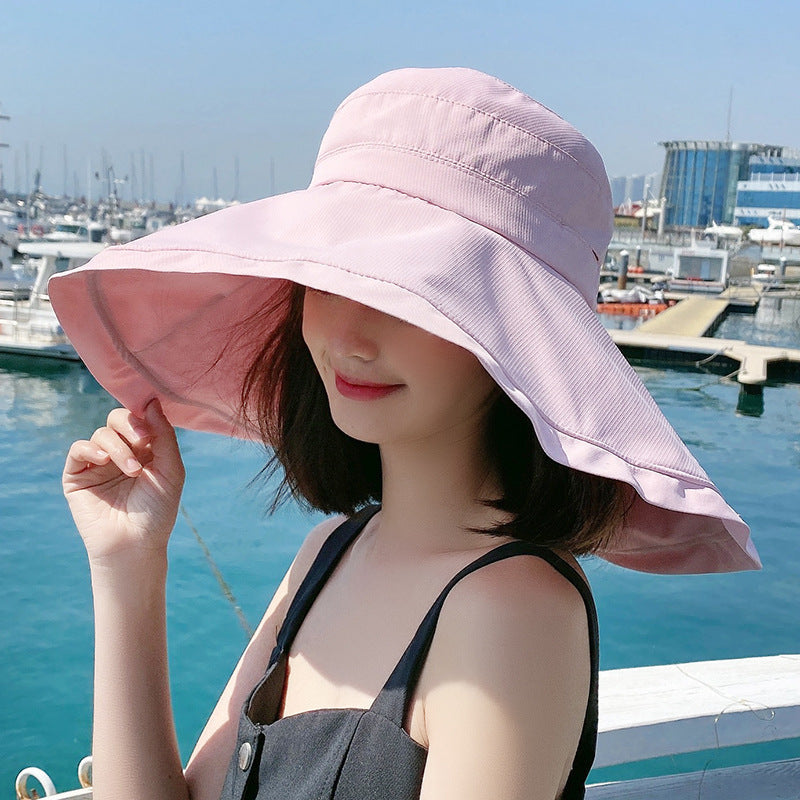 Women's Wide Brim UV Protection Sun Hat with Neck Protection