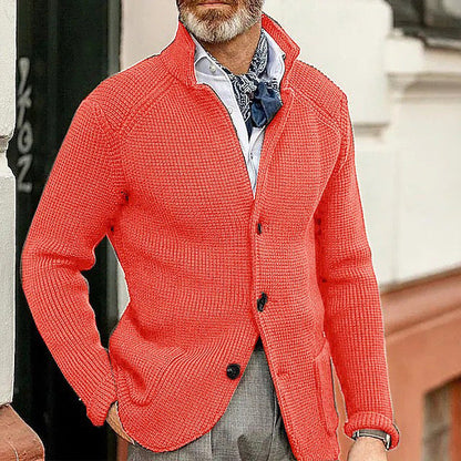 Amazon New Autumn And Winter Men's Lapel Knitted Cardigan Cross-border Coat Sweater Jacket Single-breasted Thick Sweater