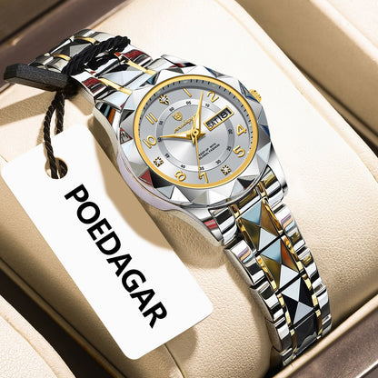 Womens Waterproof Luminous Dual-calendar Watch
