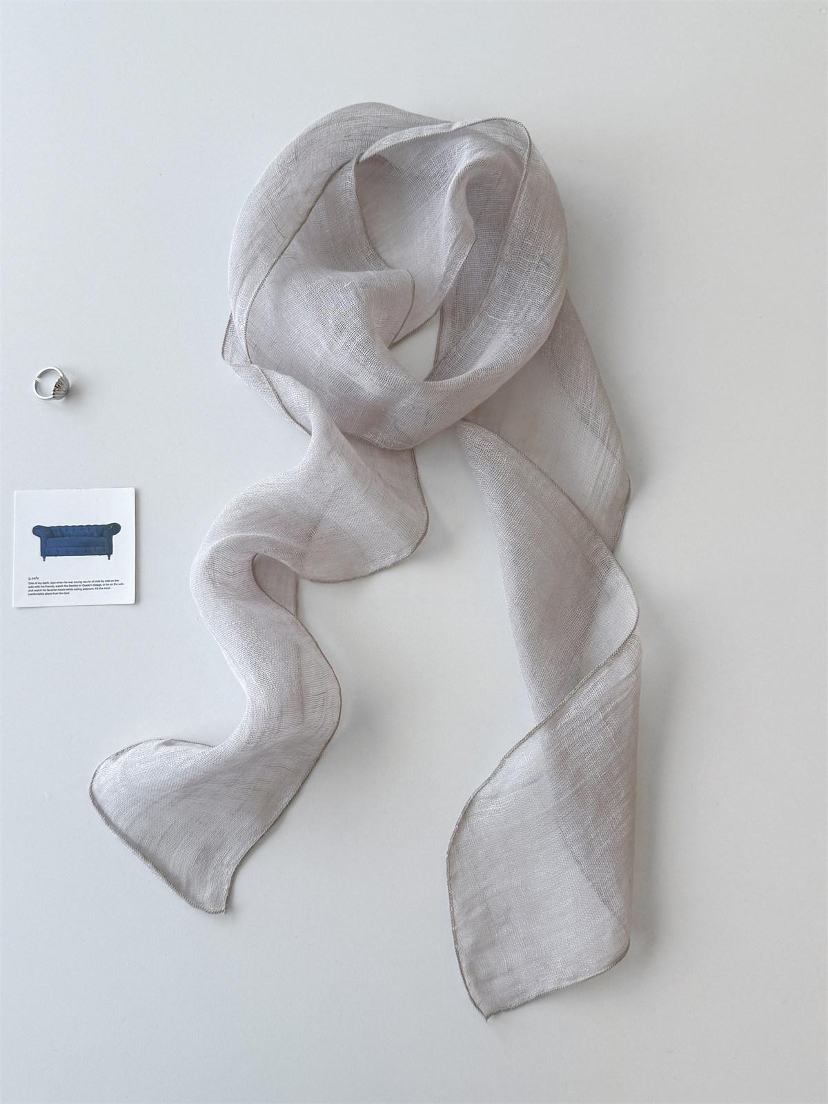 Semi-transparent Linen Scarf Ribbon Hairband