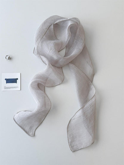 Semi-transparent Linen Scarf Ribbon Hairband