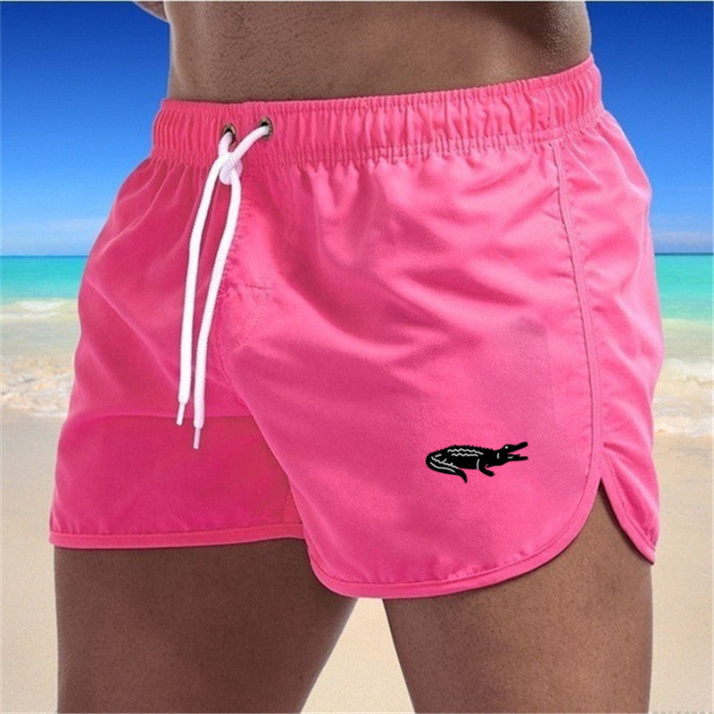 Mens Fashionable Beach Shorts Polyester Multi-Color Sports Three-Quarter-Length Shorts