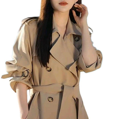 Korean-style Trench Coat For Petite Women Mid-length Jacket