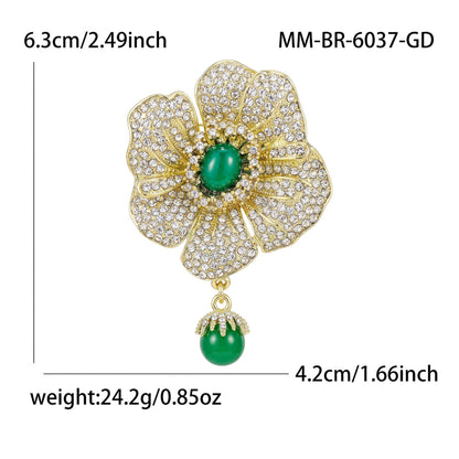 Diamond-Encrusted Peony Brooch Womens Jewelry