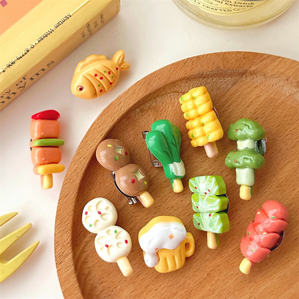 10 Creative Cute Small Barbecue Barrettes Brooch