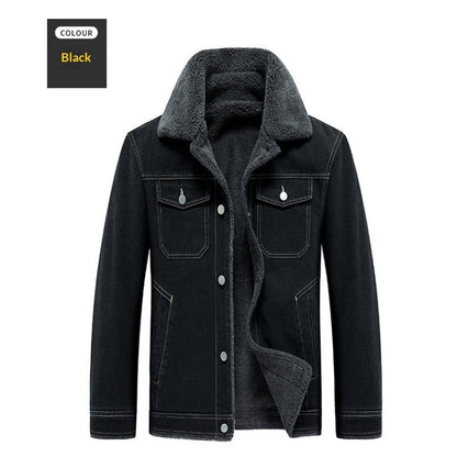 Spring And Autumn Warm Padded Youth Men's Denim Jacket