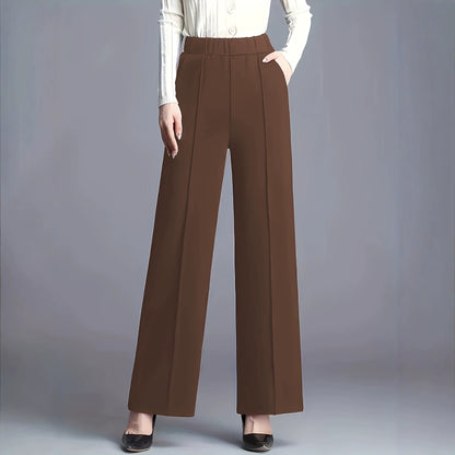 Women's High-waisted Wide-leg Straight-tailored Trousers