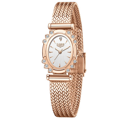 Womens Wheat-ear Strap Square Watch
