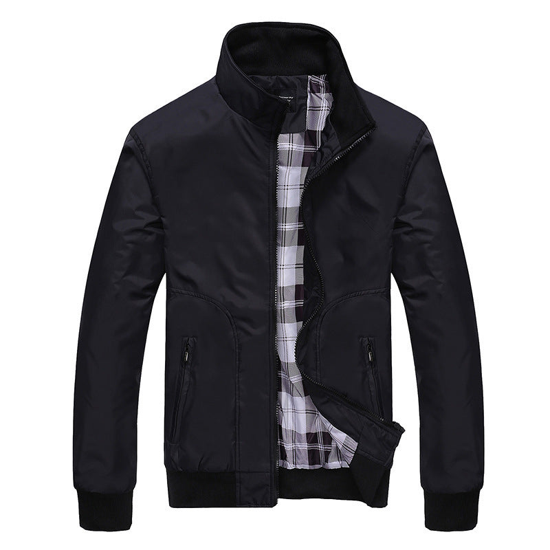 Korean-style Casual Mens Coat With A Stand-up Collar