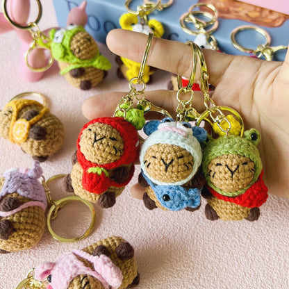 Finished Crocheted Capybara Pendant