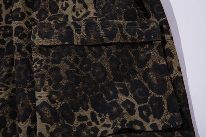 Leopard Camouflage Workwear Shorts Men
