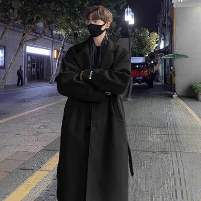 Men's Winter British Style Mid-Long Wool Coat