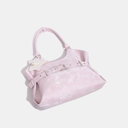 Belt-designed Single-shoulder Tote Bag Large Capacity For Women