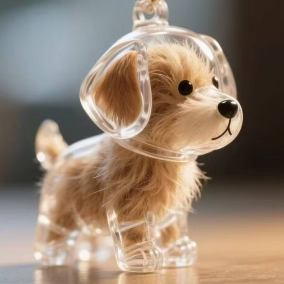 Transparent Fur Storage Box For Puppies Adorable Animal Fur Ball Storage Hanging Ornament Decorative Keepsake Dust-Proof Box Gift