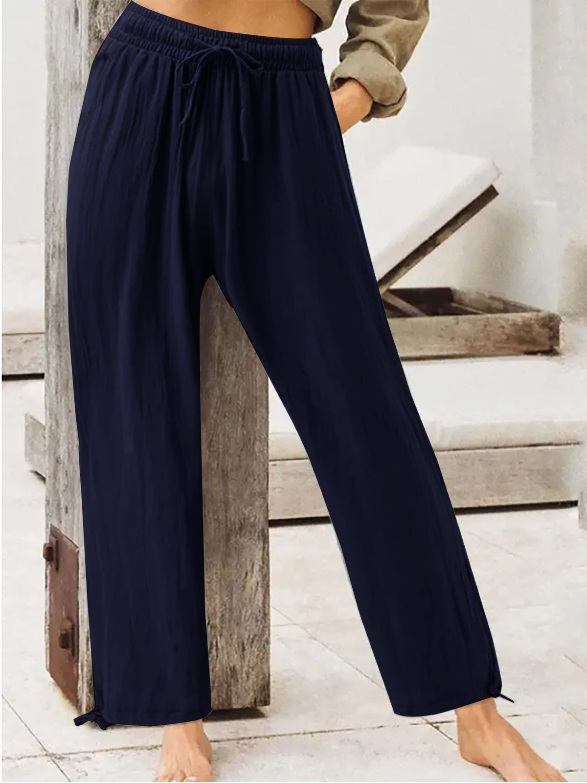 Womens Solid-Color Summer Casual Home Pants