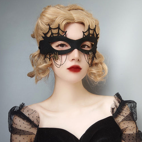Halloween Makeup Witch Spider Web Mask