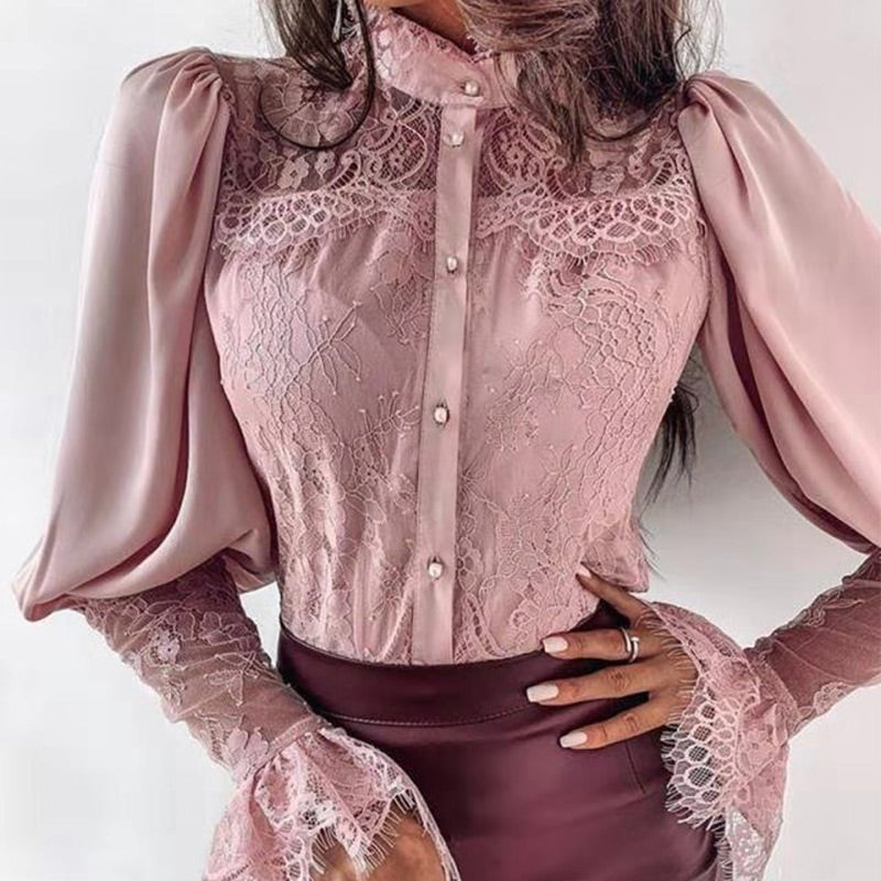 Sleeve Blouse Women Shirts Spring Fashion Ladies Shirt