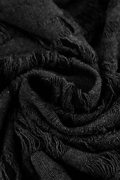 Distressed Round Neck Long Sleeve Blouse for Women Stylish