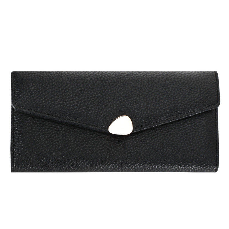 Women's Lychee-pattern Clutch Wallet Fashionable Cardholder Multi-functional
