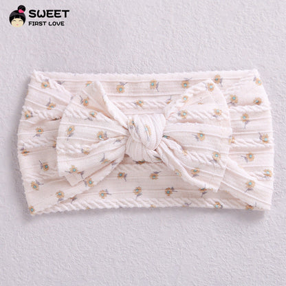 Children's Wide-brimmed Elastic Bow Baby Printed Headband