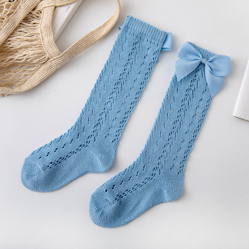 Hollow Loop Mesh Calf Socks For Children