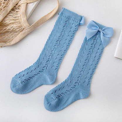 Hollow Loop Mesh Calf Socks For Children