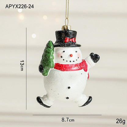 Christmas Tree Decorations Painted Plastic Christmas Pendant