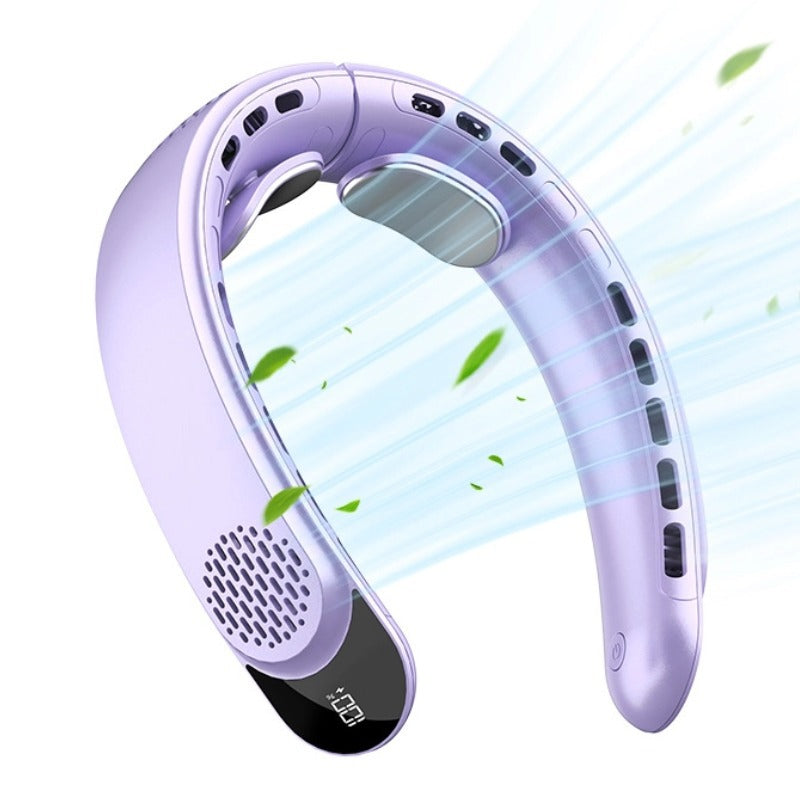 Fashionable New Quad-Core USB Neck-Hanging Fan