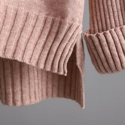 Women's Loose-fitting Half-turtleneck Knitted Set