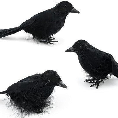 Halloween Party Black Simulation Feather Crow Decorations