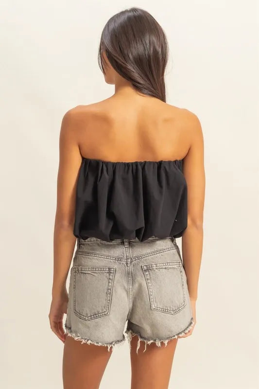 HYFVE Trendy Strapless Bubble Top