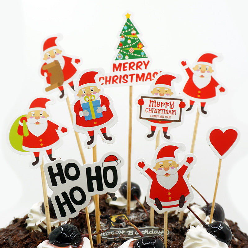 9 Piece Cartoon Santa Claus Cake Decoration Set