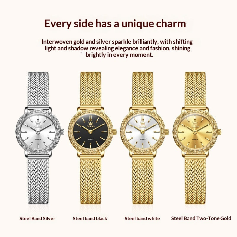 Vintage Fashion Square Quartz Watch With Rhinestones