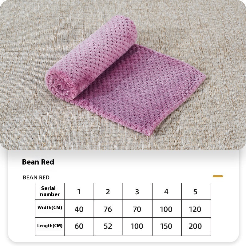 Summer Coral Fleece Blanket For Dogs Sleeping Pets
