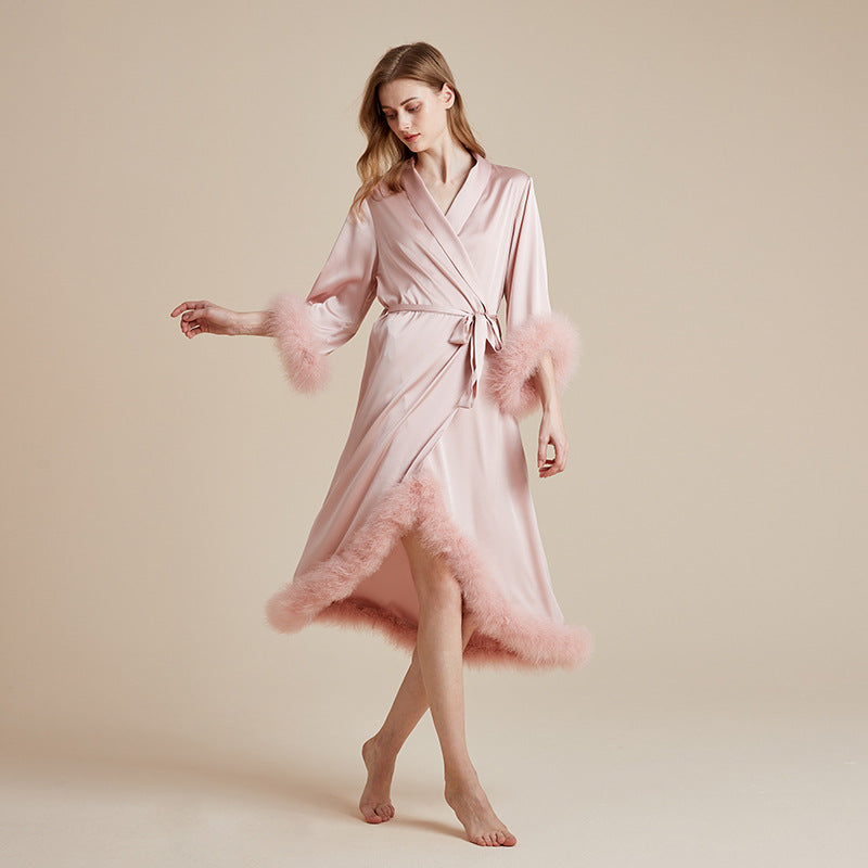 Long Feather Nightgown Womens Loungewear