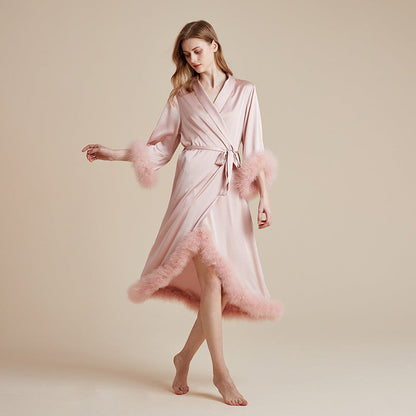 Long Feather Nightgown Womens Loungewear