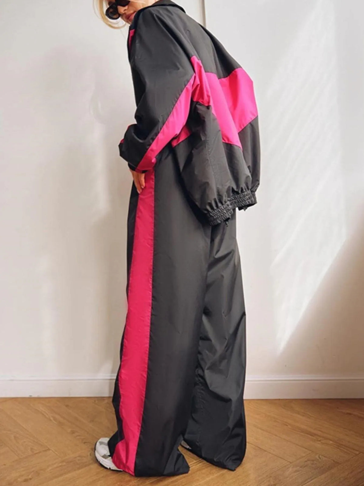 Zip Up Long Sleeve Top and Pants Set