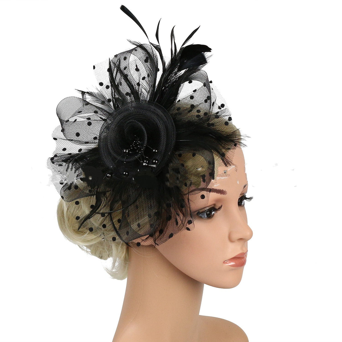 Headwear Bridal Hair Accessories Mesh Billycock Headband