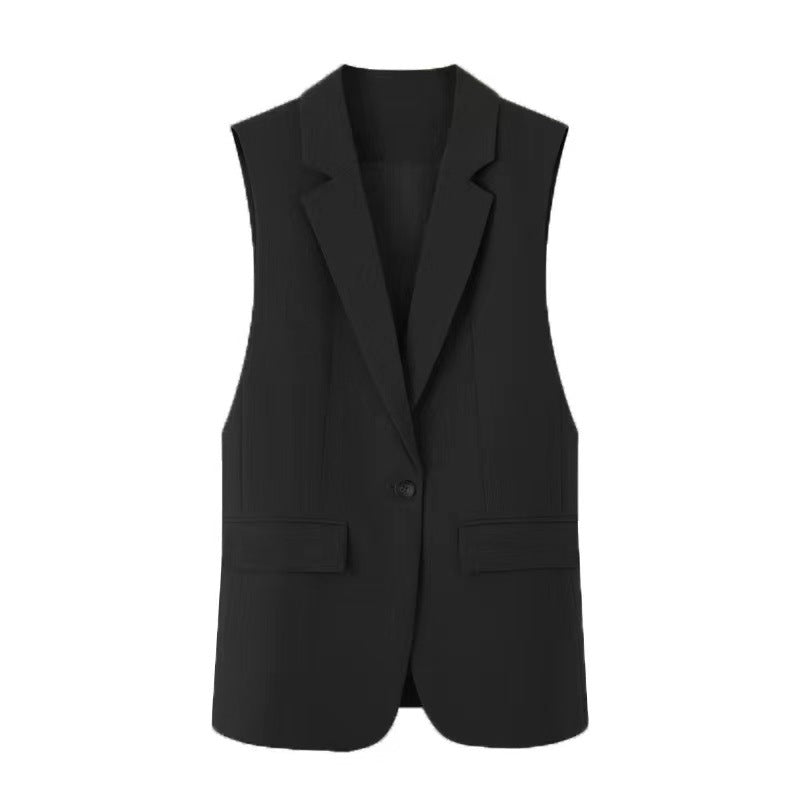 Womens Fashionable Slim-Fit Versatile Split-Panel Vest
