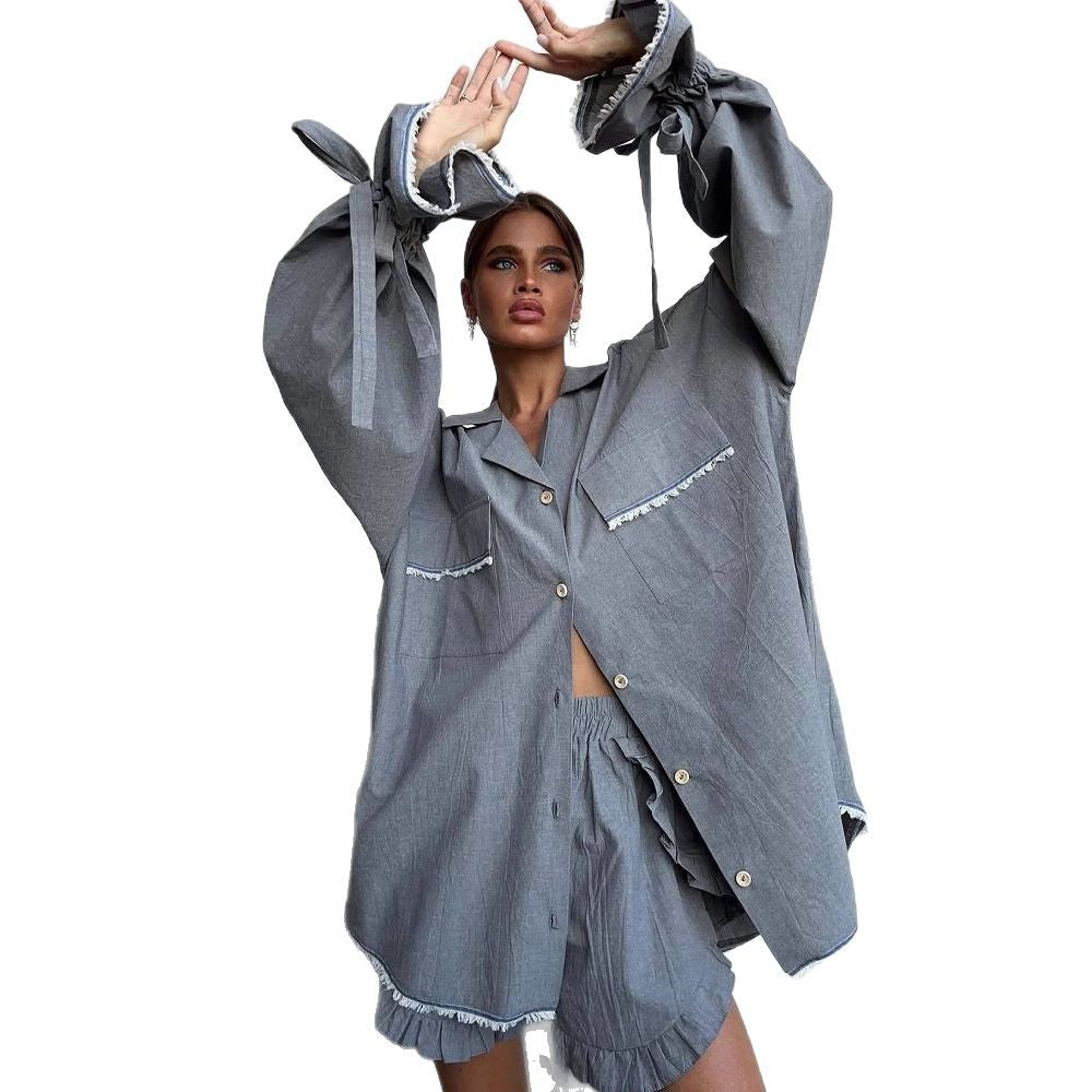 Shirt And Shorts Casual Loungewear Set