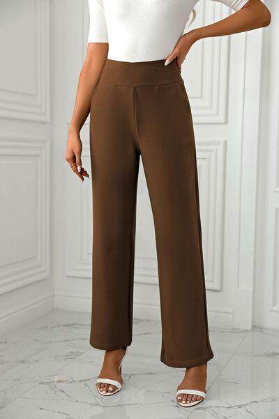 High Waist Straight Leg Pants for Women in Various Sizes