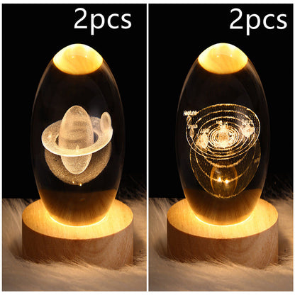 LED Galaxy Crystal Ball 3D Moon Lamp