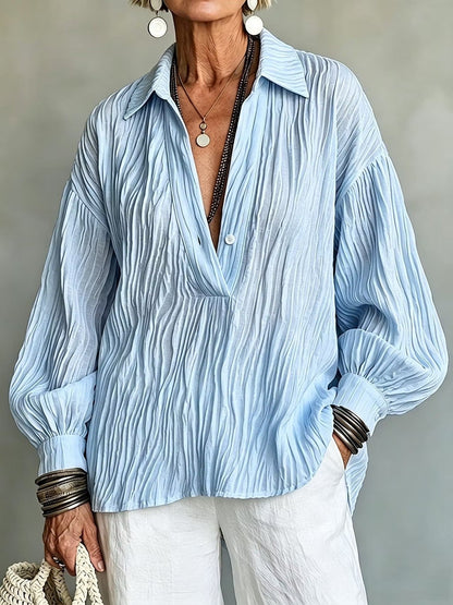 Women's V-neck Long Sleeve Shirt