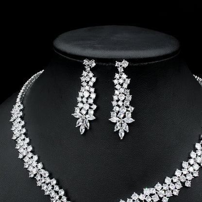 Zircon Earrings and Necklace Set