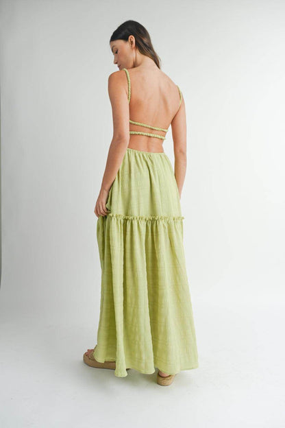 MABLE Cutout Waist Backless Maxi Dress for Special Events