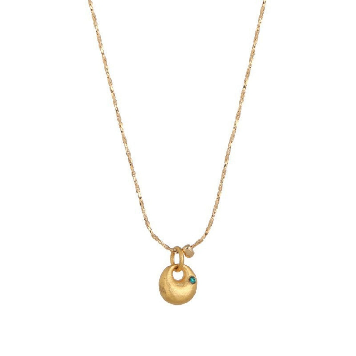 Gold Micro Inlaid Sand Gold Antique Gold Pendant Necklace