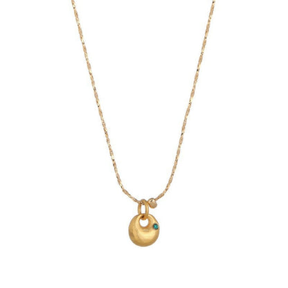 Gold Micro Inlaid Sand Gold Antique Gold Pendant Necklace