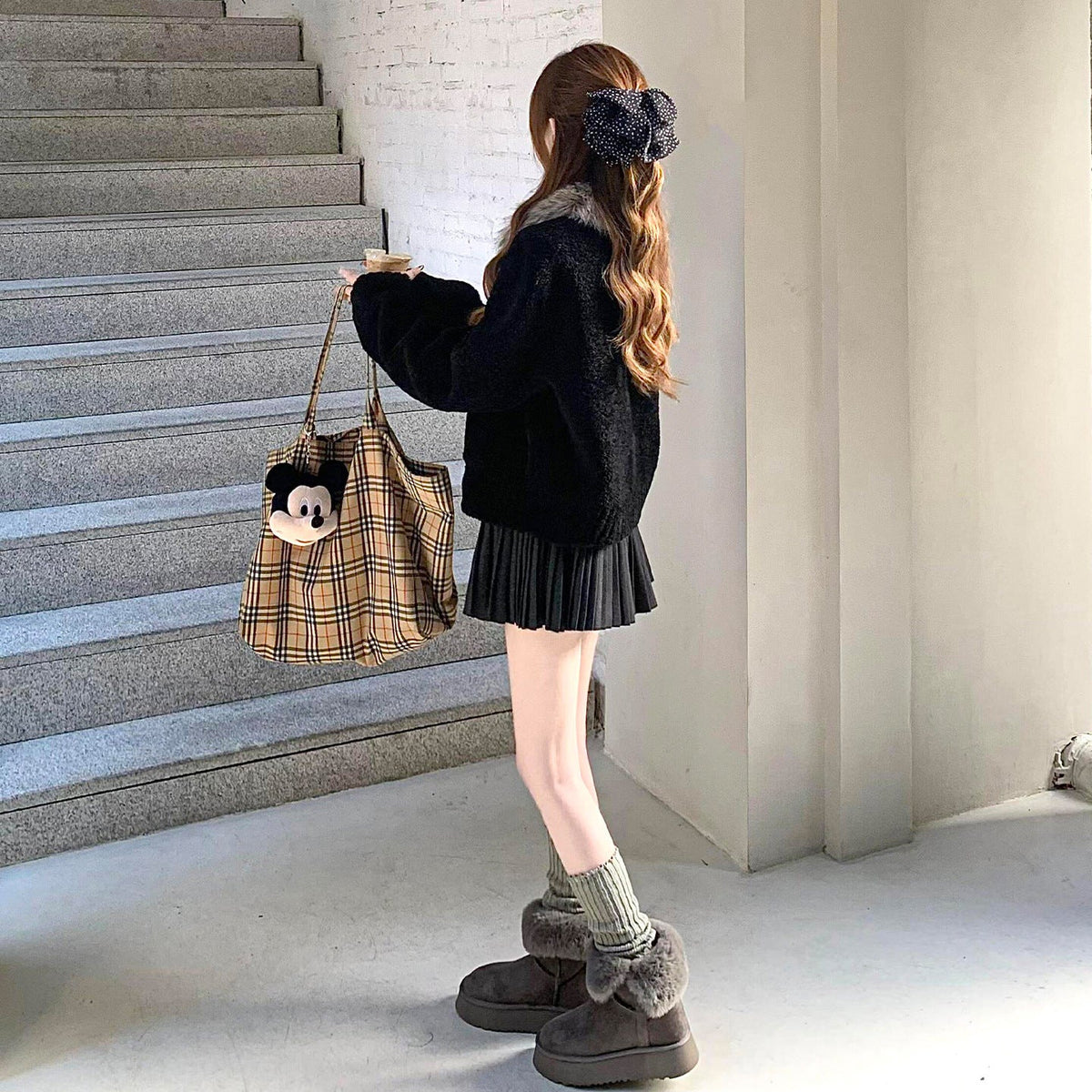 Woolen Slim Pleated Skirt For Women